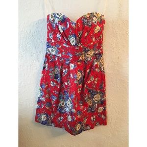 Red & Blue Floral Dress